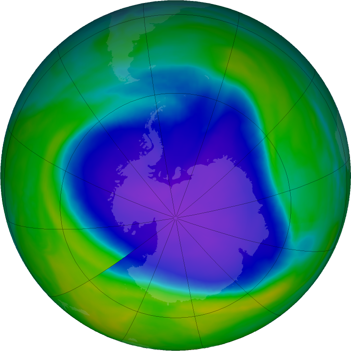 Antarctic ozone map for 17 October 2022